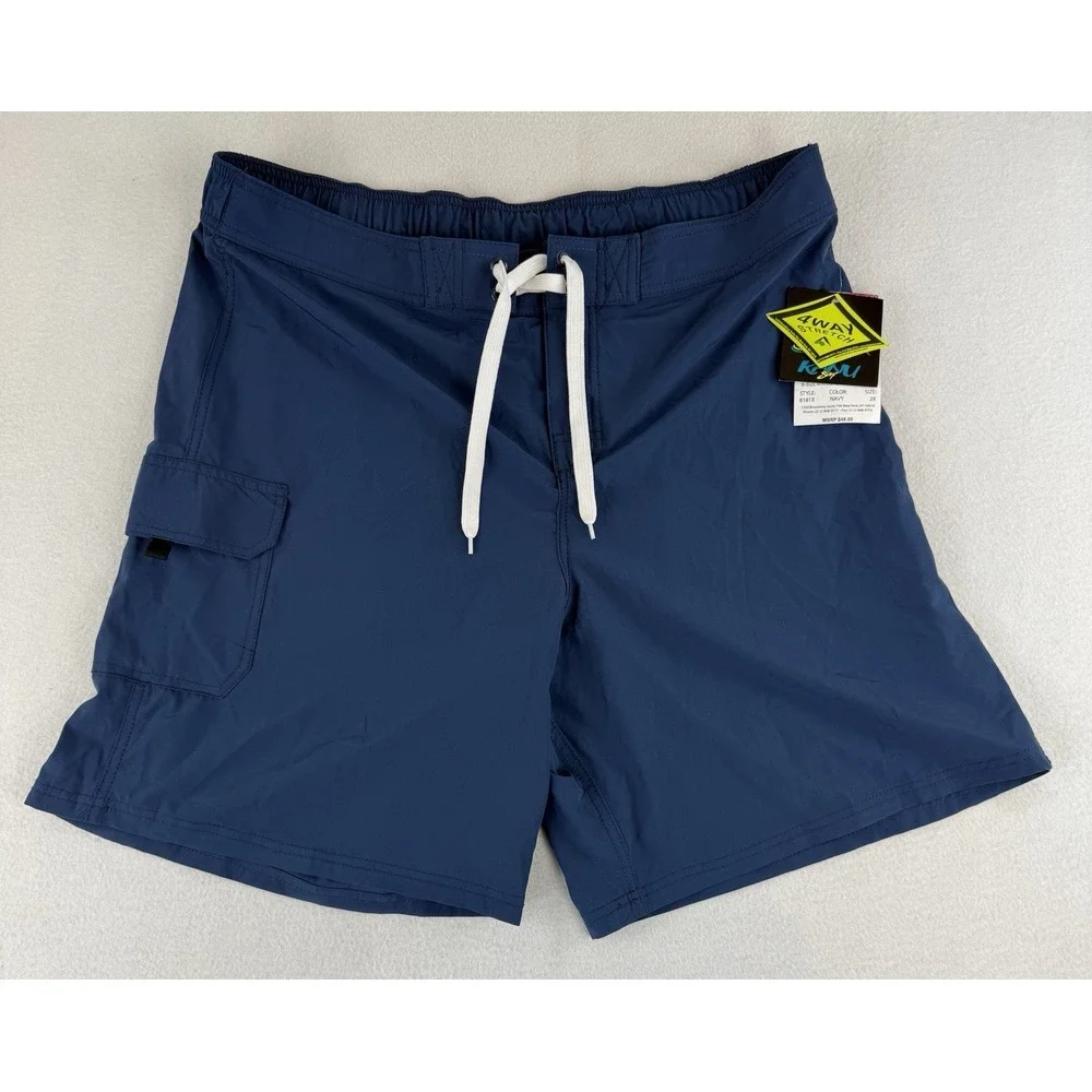 Kanu Board‎ Surf Shorts Mens 2X Blue Swim Trunks Cargo Board NWT